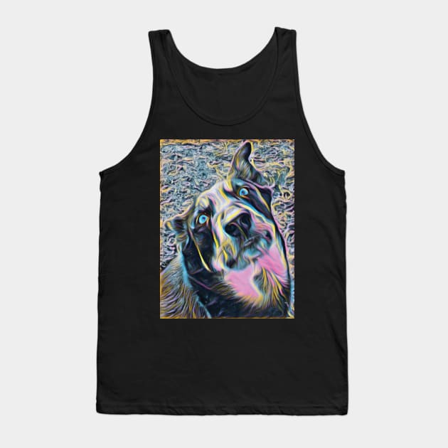 Cute rainbow colored dog Tank Top by PandLCreations